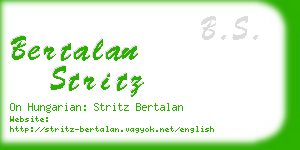 bertalan stritz business card